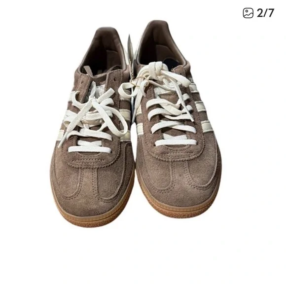 ADIDAS IF6490 Handball Spezial Shoes Earth Strata/Off White Wms Size 8 New - Picture 6 of 7